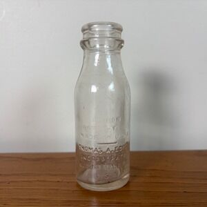 Vintage Thomas A Edison Battery Oil‎ Glass Bottle Embossed Bloomfield NJ